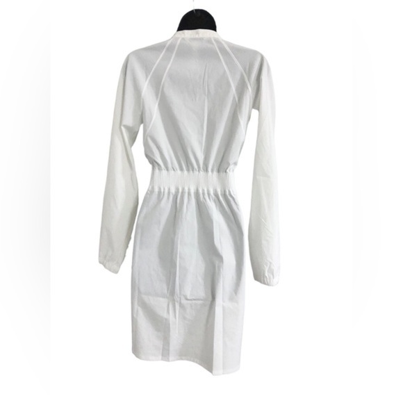 ATHLETA white poplin button down front PERFORMANCE shirt Dress size large new - Picture 9 of 11